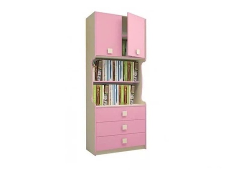 Стеллаж Радуга 800 мм в Цвете Василек/Фламинго
