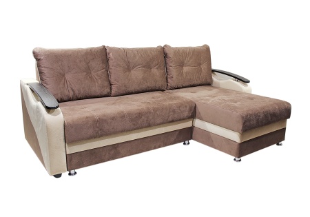 Диван угловой тик-так Венеция коричневый